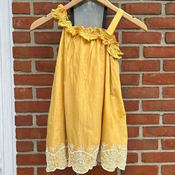 Tahari Girls Yellow Eyelet Dress - Picture 1 of 7